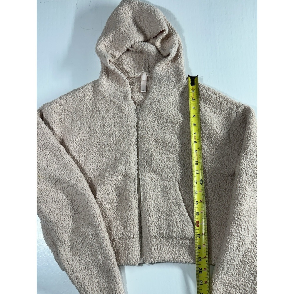 SKIMS Cozy Cropped Women's Zip Up Hoodie Light Pink Size L/XL - Picture 6 of 8
